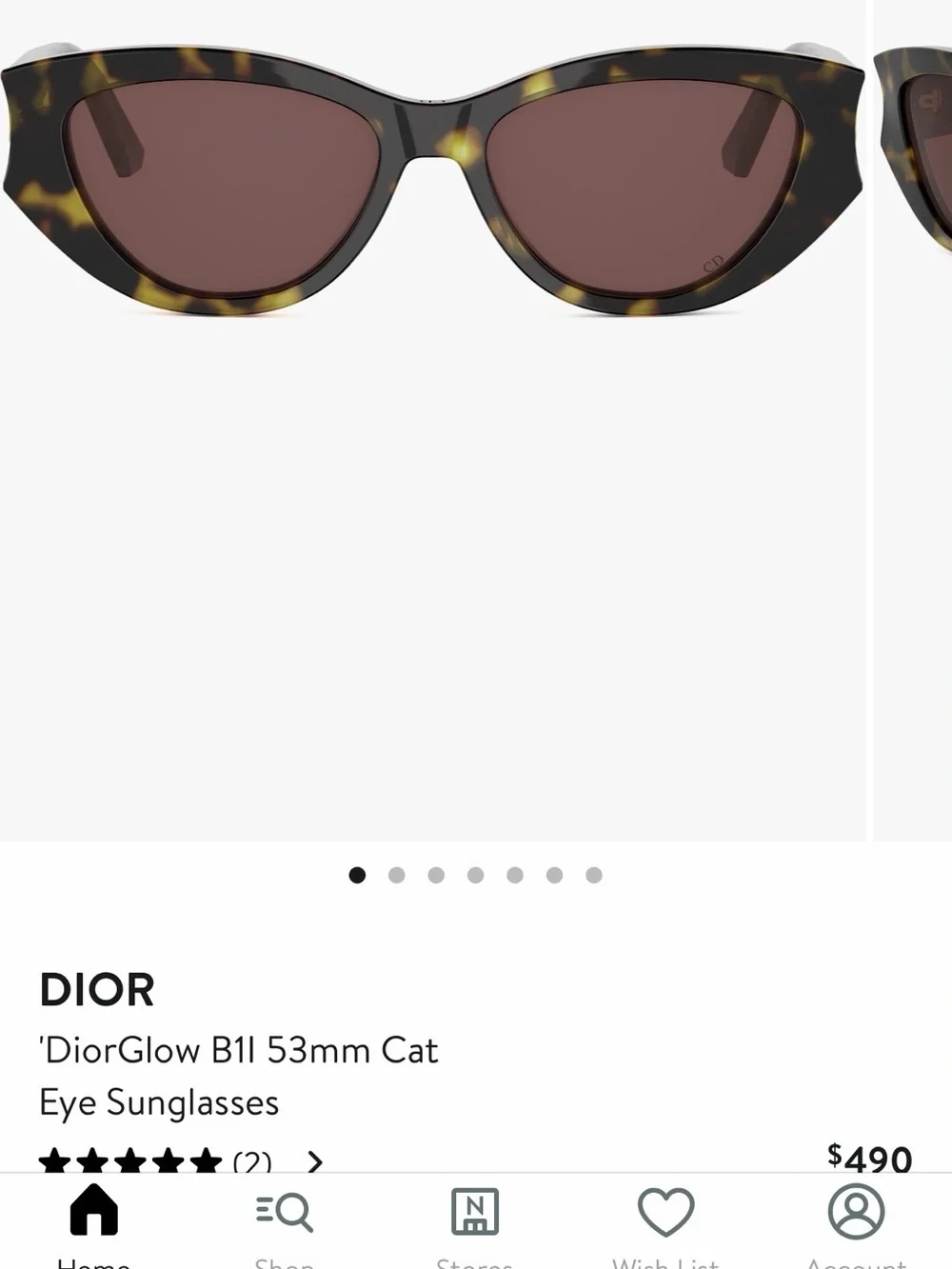 Dior glow B1| 53mm cat sunglasses tortoise  NEW